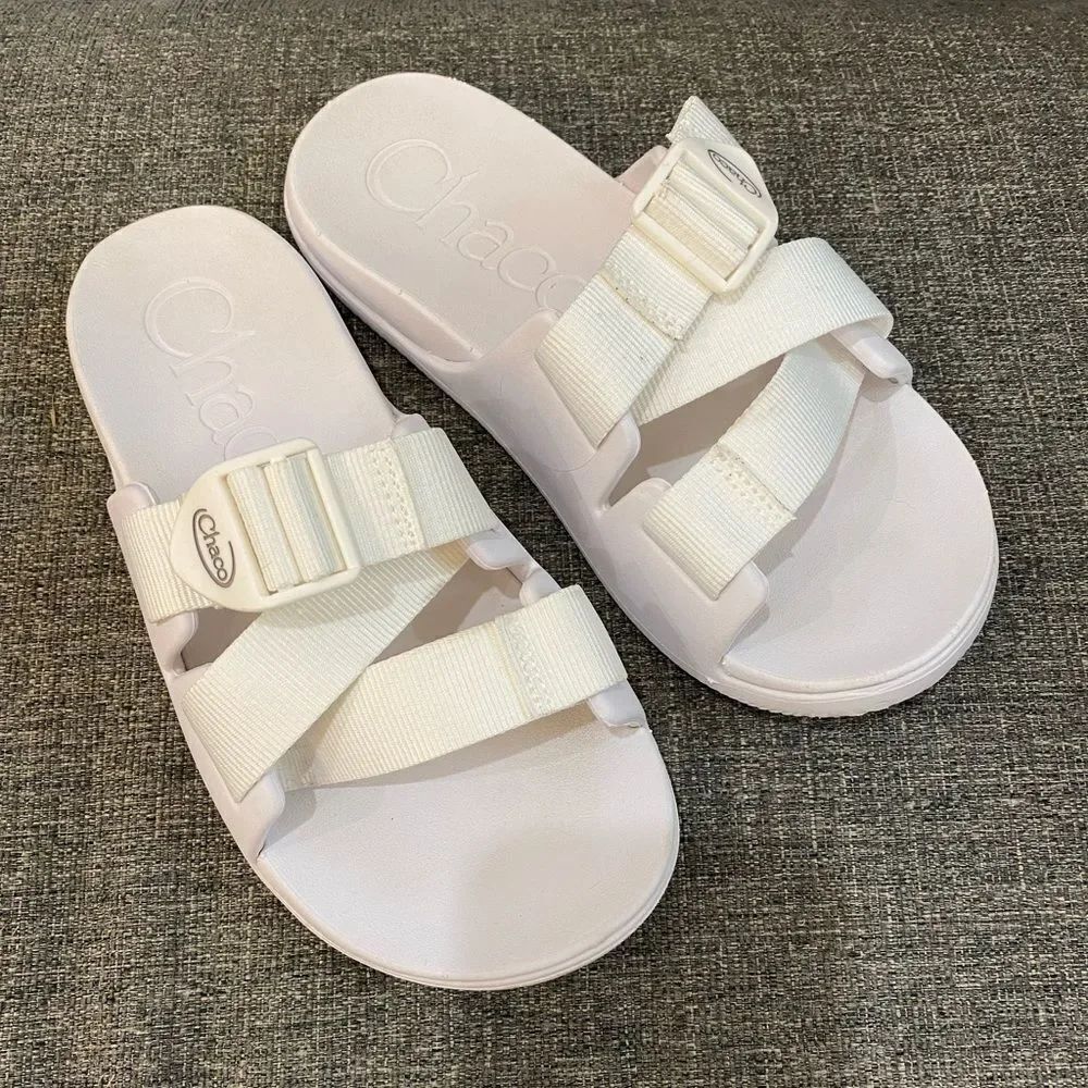 Chaco Chili’s White Slide Sandals Women Size 6